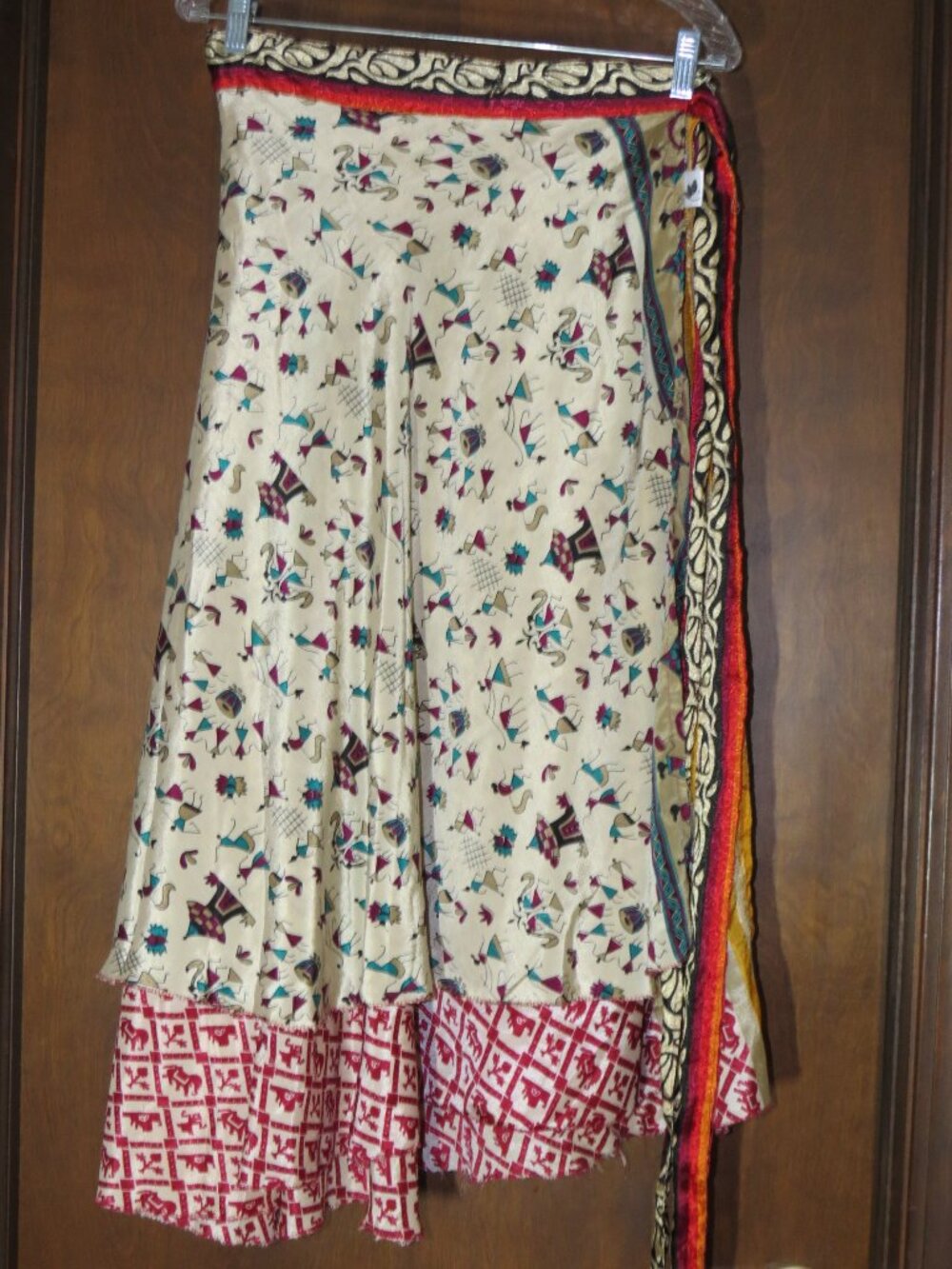 The Nomad’s Caravan Sari Wrap Skirt XL Calf (60x32)